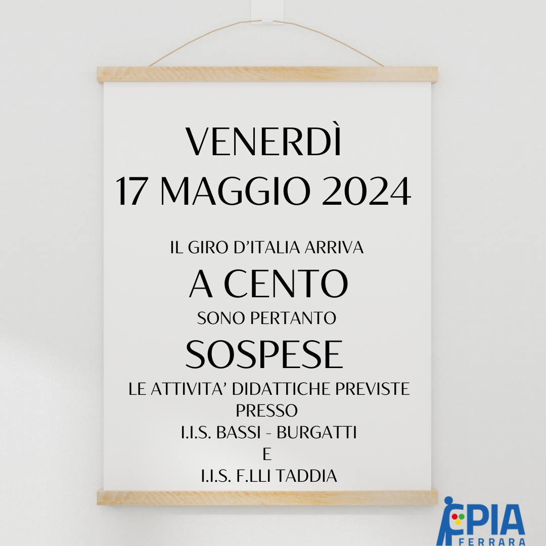 SOSPENSIONE LEZIONI A CENTO DEL 17 MAGGIO