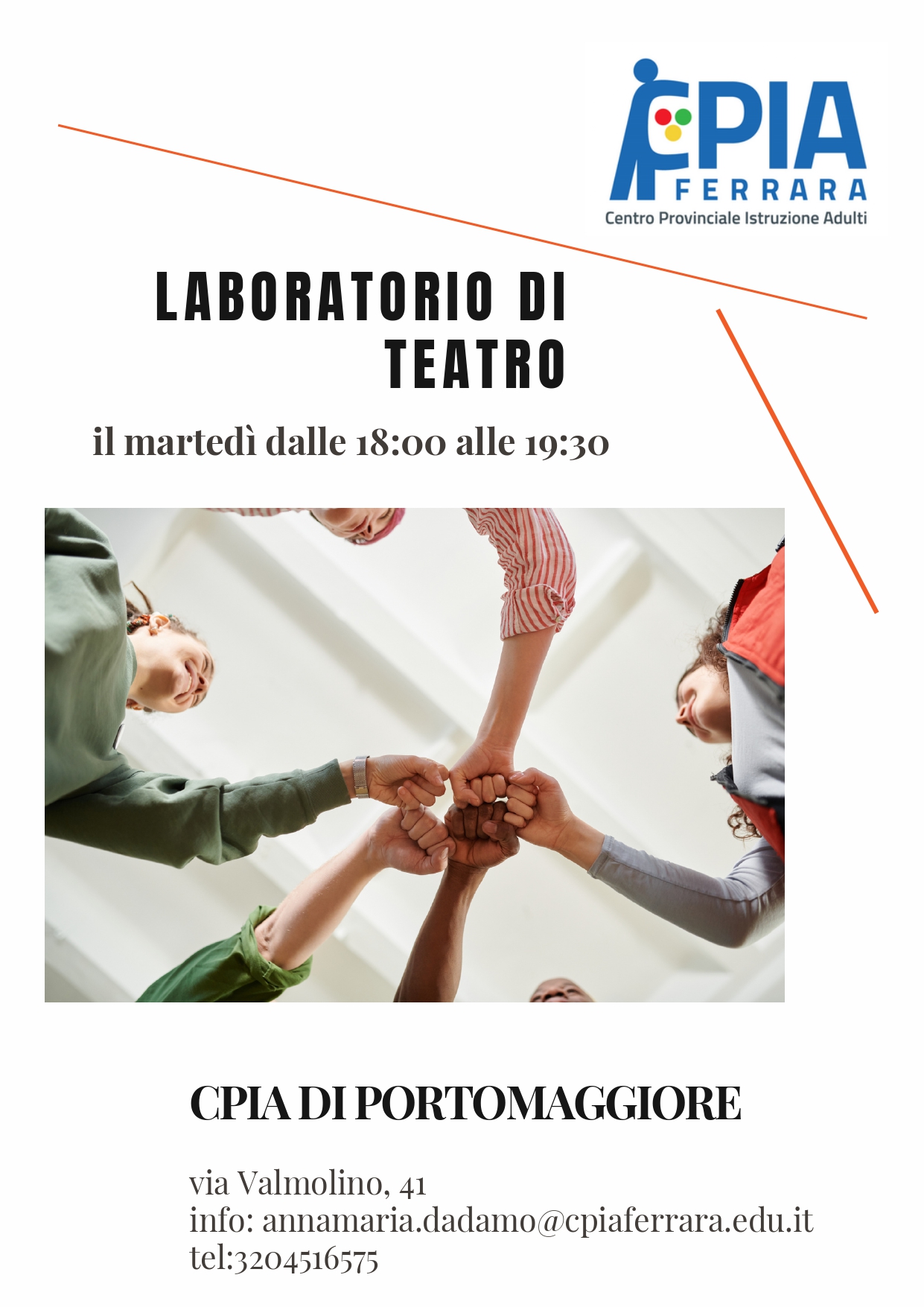LABORATORIO DI TEATRO  NELLA SEDE DI PORTOMAGGIORE